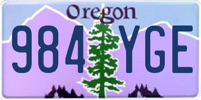 OR license plate 984YGE