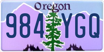 OR license plate 984YGQ