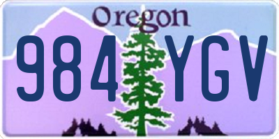 OR license plate 984YGV