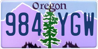 OR license plate 984YGW
