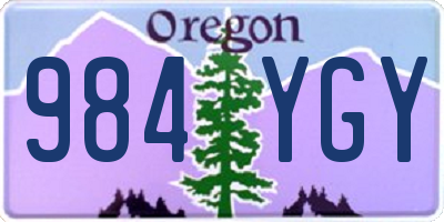 OR license plate 984YGY