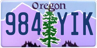 OR license plate 984YIK