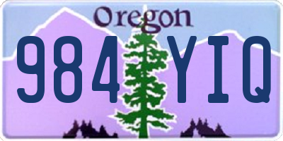 OR license plate 984YIQ