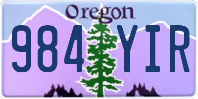 OR license plate 984YIR