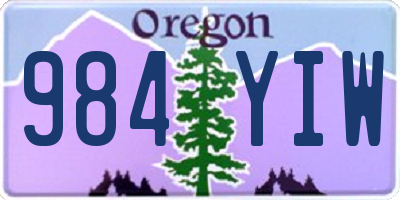 OR license plate 984YIW