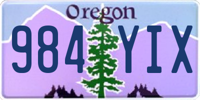 OR license plate 984YIX