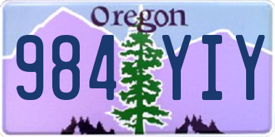 OR license plate 984YIY