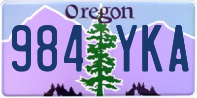 OR license plate 984YKA