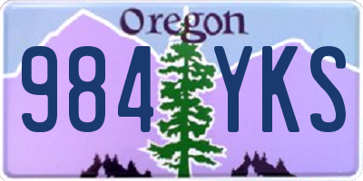 OR license plate 984YKS