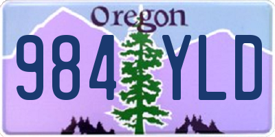 OR license plate 984YLD