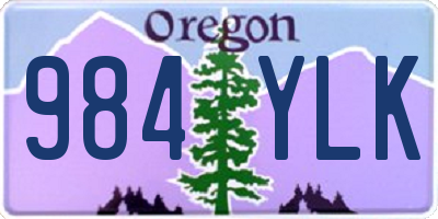 OR license plate 984YLK