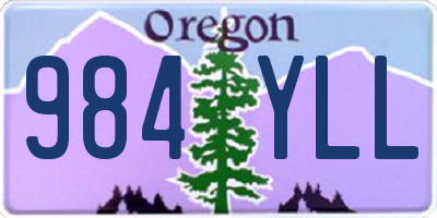 OR license plate 984YLL