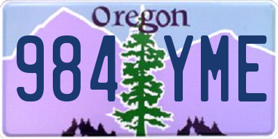 OR license plate 984YME