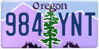 OR license plate 984YNT