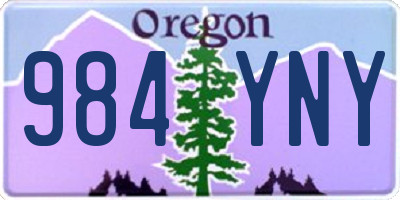 OR license plate 984YNY