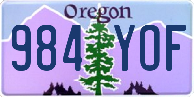 OR license plate 984YOF