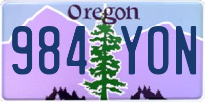 OR license plate 984YON