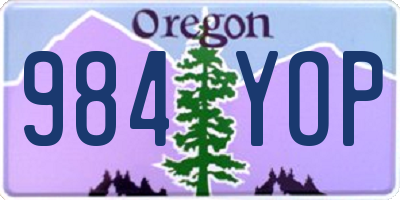 OR license plate 984YOP