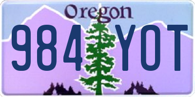 OR license plate 984YOT