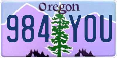 OR license plate 984YOU