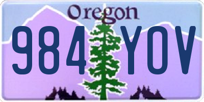 OR license plate 984YOV