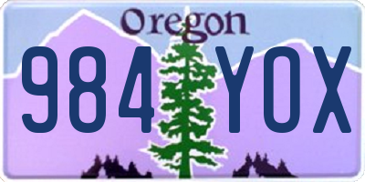 OR license plate 984YOX
