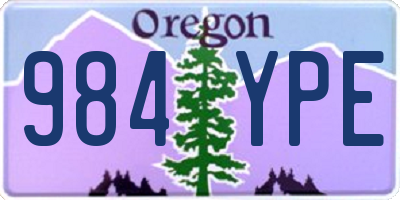 OR license plate 984YPE
