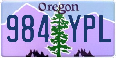 OR license plate 984YPL