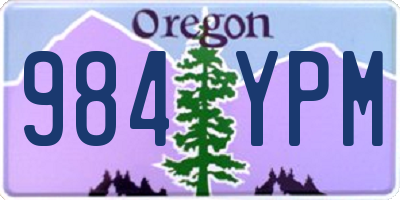 OR license plate 984YPM