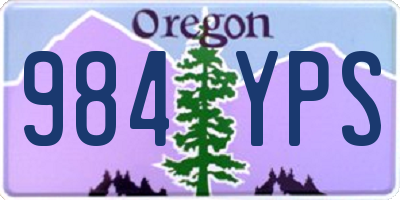 OR license plate 984YPS
