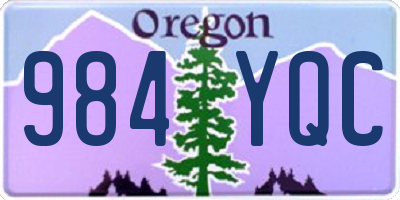 OR license plate 984YQC