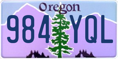 OR license plate 984YQL