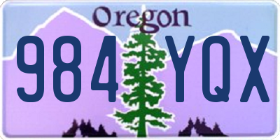 OR license plate 984YQX