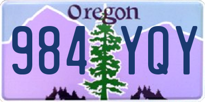 OR license plate 984YQY