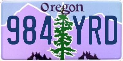 OR license plate 984YRD