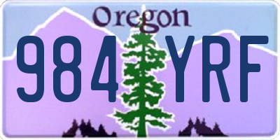 OR license plate 984YRF