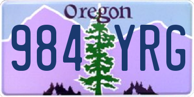 OR license plate 984YRG