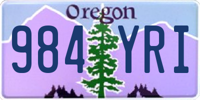 OR license plate 984YRI