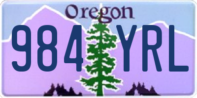 OR license plate 984YRL