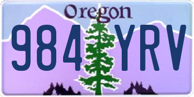 OR license plate 984YRV
