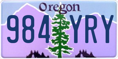 OR license plate 984YRY