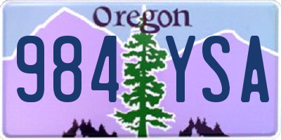 OR license plate 984YSA