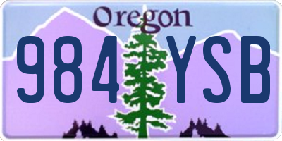 OR license plate 984YSB