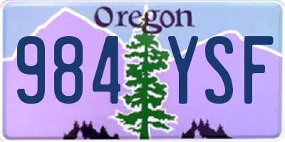 OR license plate 984YSF