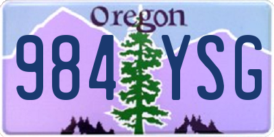 OR license plate 984YSG