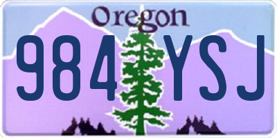 OR license plate 984YSJ