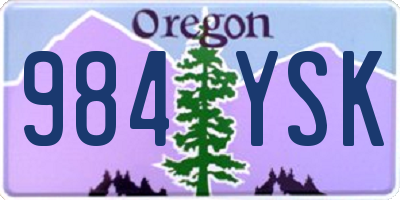 OR license plate 984YSK