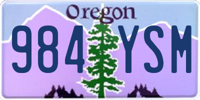 OR license plate 984YSM