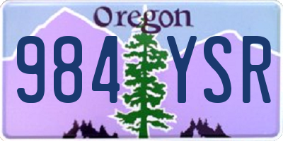 OR license plate 984YSR