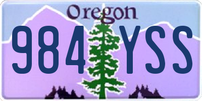 OR license plate 984YSS